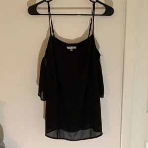 Black open shoulder top